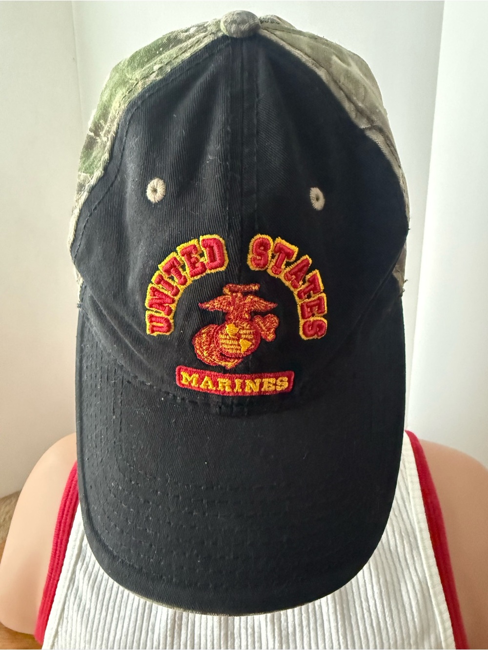 The Game Black & Camouflage United States Marines Embroidered Baseball Cap